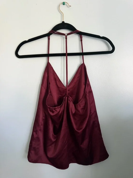 Wine Satin Cami - Picture 2 of 6